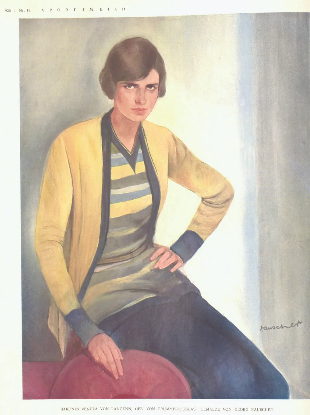 Langenn bárónő portréja by György Rauscher (1929)