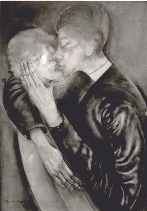 Szerelmespár by György Rauscher (1927) - private collection (rediscovered 2015)